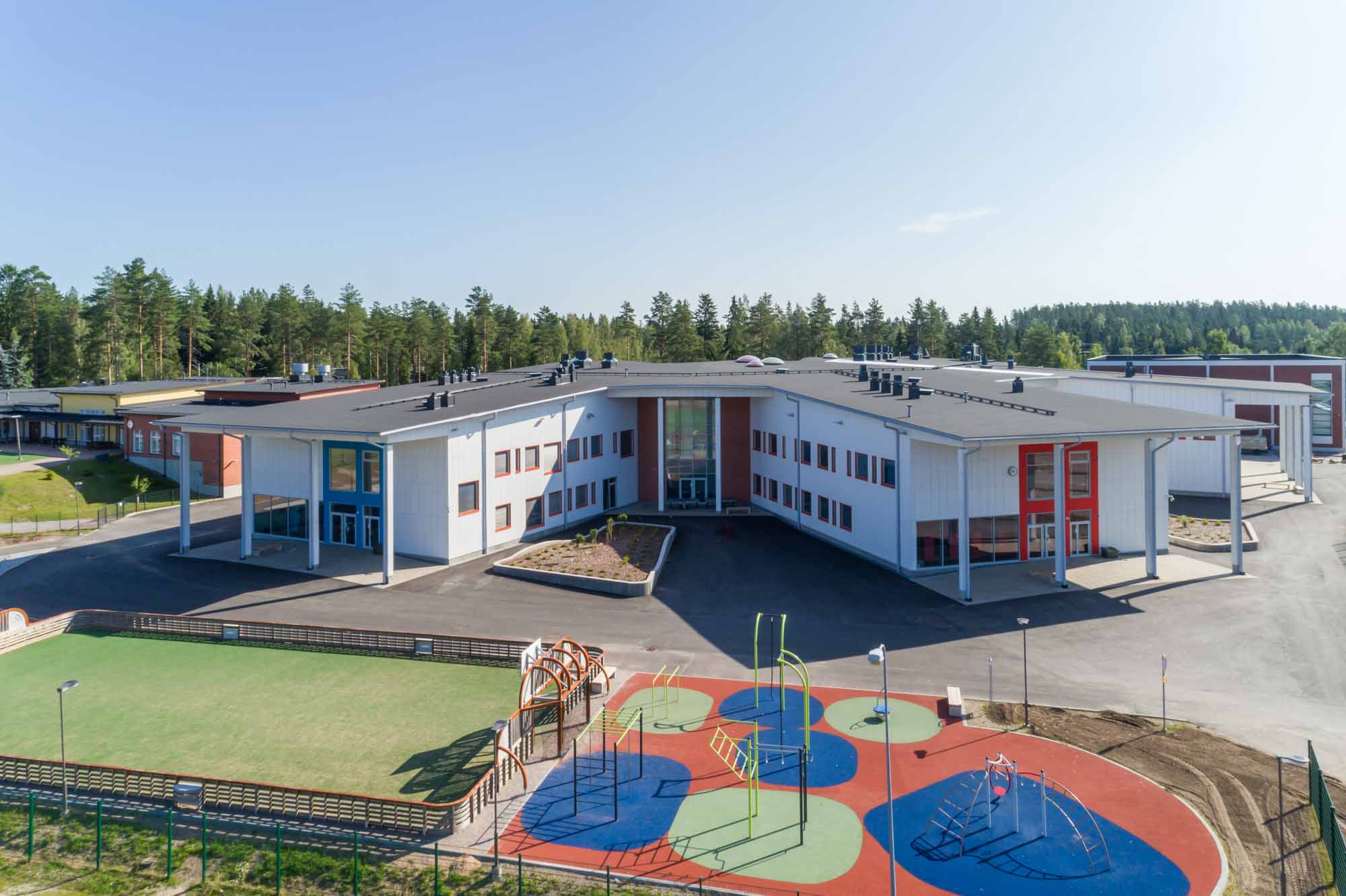 Joutsenon Elementti - Ruokolahden koulukeskus ilmakuva